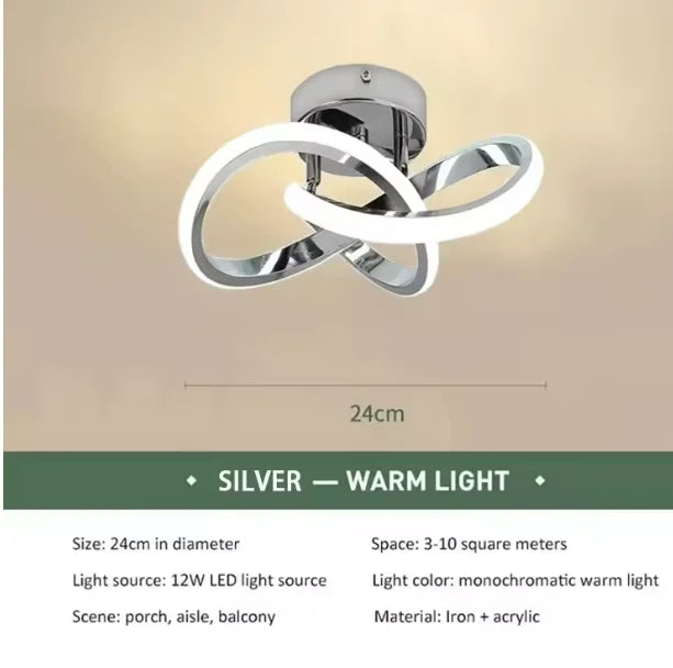 Modern LED Ceiling Light – Stepless Dimmable with Iron & Acrylic Design