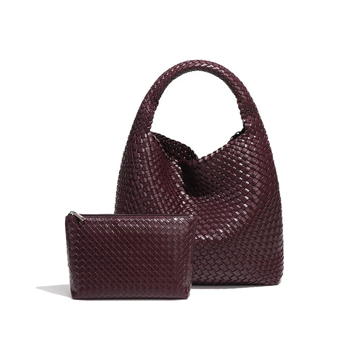 Stylish Split Leather Bucket Shoulder Bag – Versatile Women’s Handbag for Work & Casual Outings - Samanta Factory