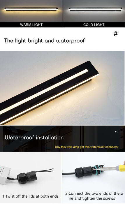 Waterproof LED Wall Sconce – IP65 Long Outdoor Light for Garden & Exterior Decor - Samanta Factory