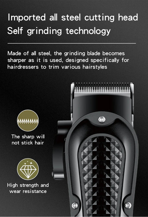 Electric Hair Clipper – Rechargeable Stainless Steel Blade with USB Charging & Adjustable Length - Samanta Factory
