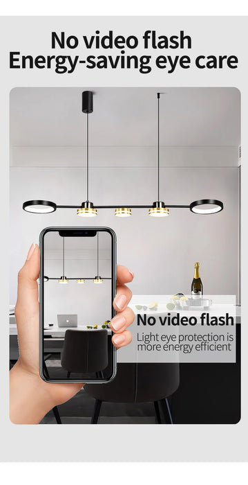 Modern Ring Pendant Light – 48W LED Chandelier with Soft Eye-Care Illumination