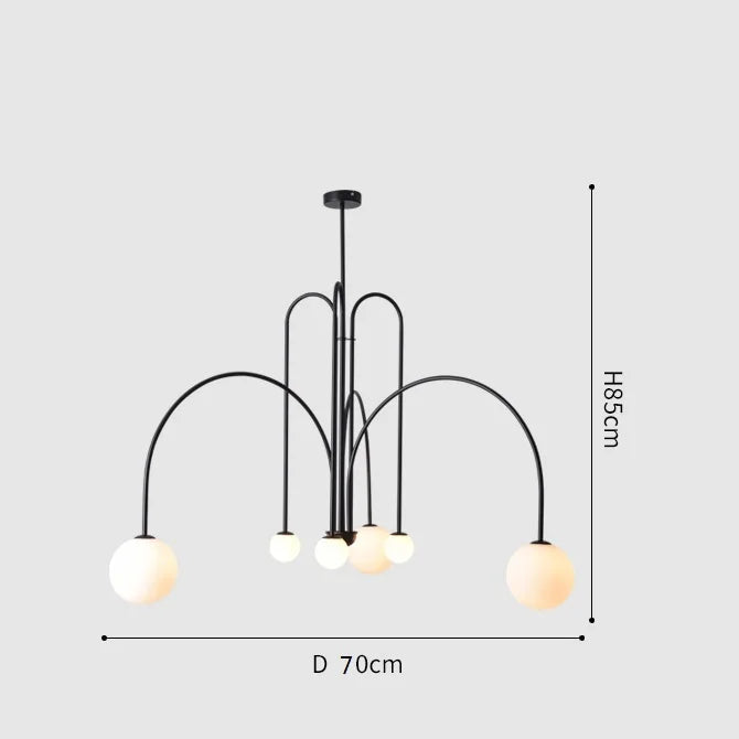 Modern LED Chandelier – Frosted Glass Pendant Light for Elegant Interiors
