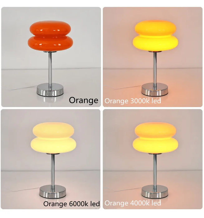 Modern Stained Glass Table Lamp – Touch Control LED Bedside Lighting