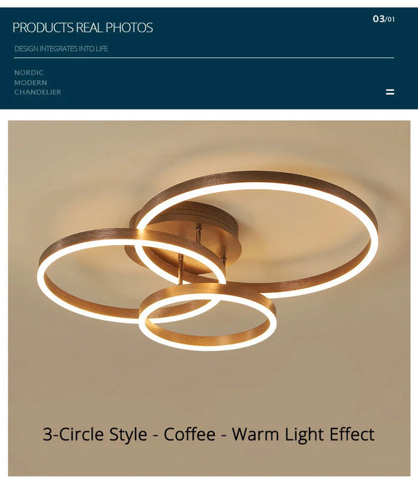 Modern LED Chandelier – Dimmable Semi-Flush Mount with Remote Control