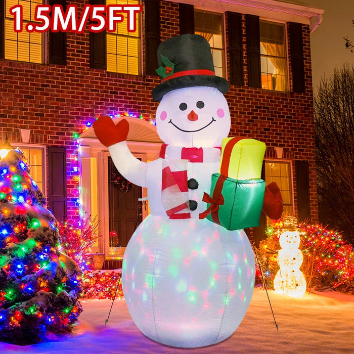 Inflatable Christmas Decoration – 3D PVC Santa Ornament with LED Lights