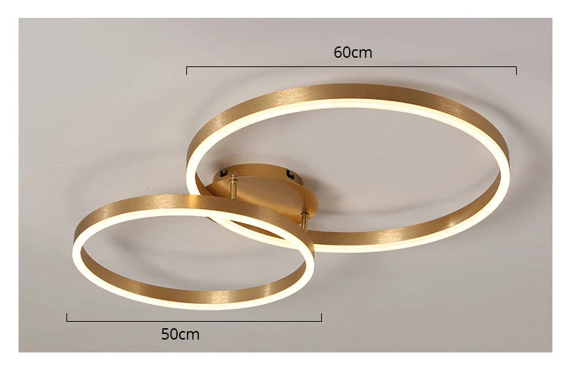 Modern LED Chandelier – Dimmable Semi-Flush Mount with Remote Control