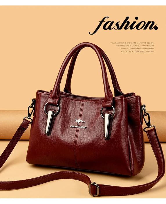 Casual Tote Shoulder & Crossbody Bag – Versatile, Soft PU Leather with Sequined Design - Samanta Factory