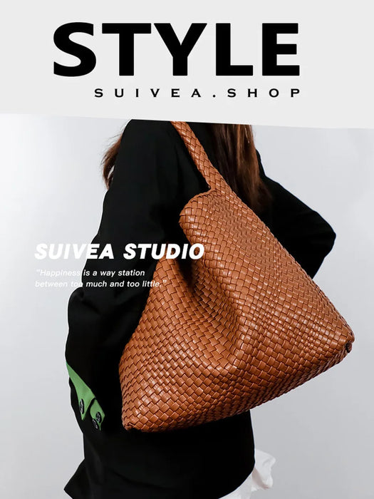 Stylish Split Leather Bucket Shoulder Bag – Versatile Women’s Handbag for Work & Casual Outings - Samanta Factory