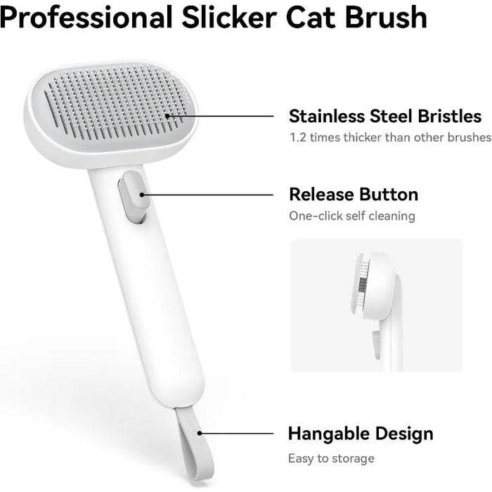 Deshedding Cat Brush – Gentle Grooming Tool for Long & Short-Haired Pets - Samanta Factory