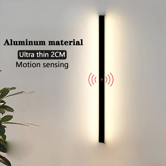  Modern Motion Sensing LED Long Wall Lamp – Waterproof Outdoor Lighting for Garden, Porch, and Villa


