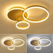 LED Ceiling Light – Modern Gold Triple-Ring Design with Remote Control - Samanta Factory