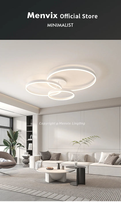 LED Ceiling Light – Art Deco Aluminum Design with Dimmable LED Bulbs