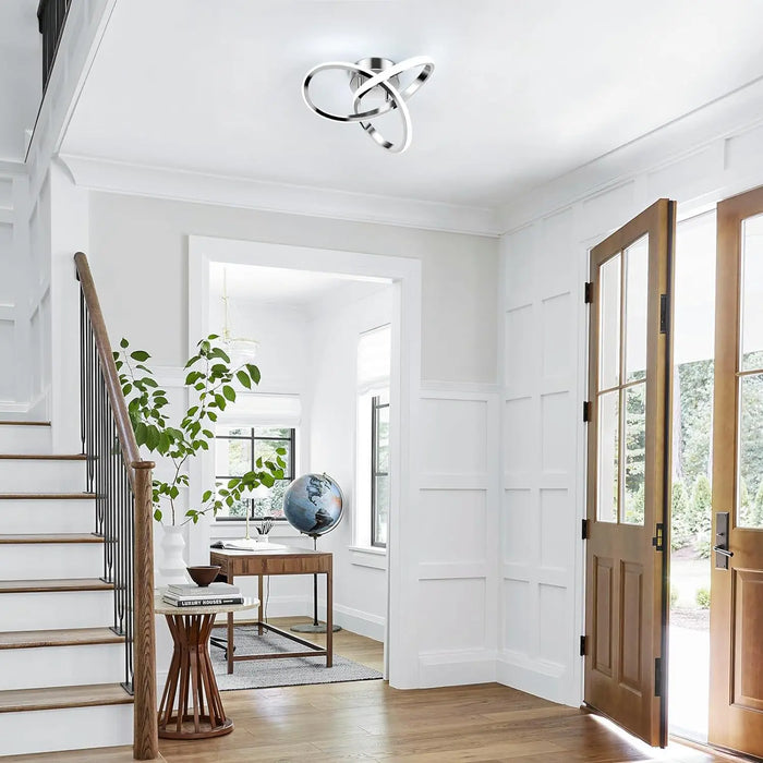 Modern LED Ceiling Light – Stepless Dimmable with Iron & Acrylic Design