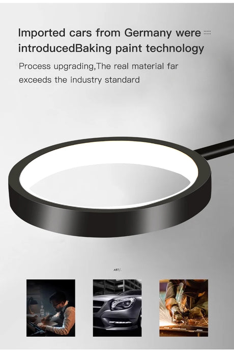 Modern Ring Pendant Light – 48W LED Chandelier with Soft Eye-Care Illumination