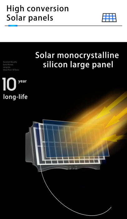 Solar Wall Light – IP65 Waterproof Warm LED for Outdoor Facades