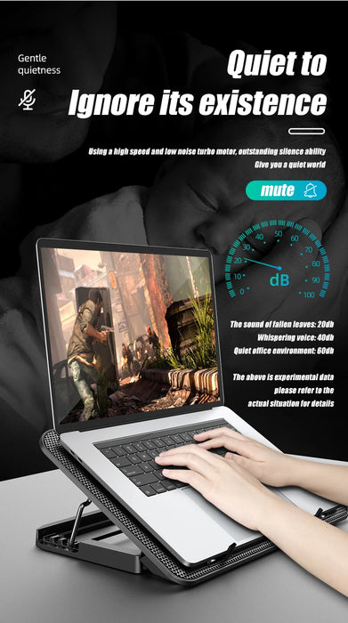 Laptop Cooling Pad – 6-Fan Ultra-Quiet Airflow for 13–18" Notebook - Samanta Factory