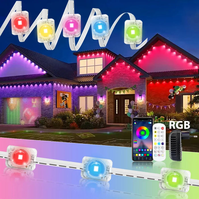 Outdoor LED String Lights – Multi-Color App & Remote Control