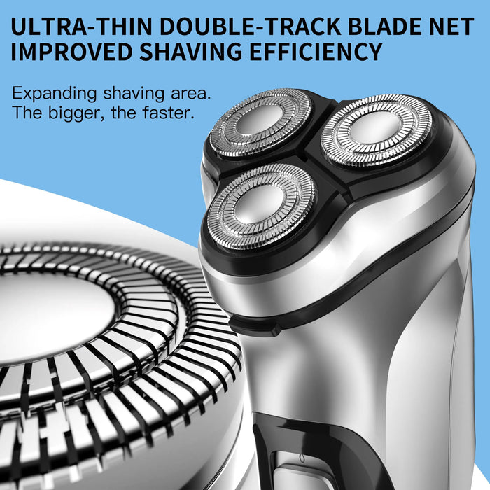 Electric Shaver for Men – 3D Floating Heads with Auto-Grinding Blades & Smart ESM System - Samanta Factory
