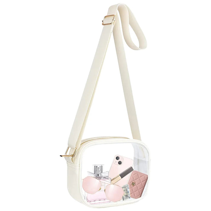 Clear PVC Crossbody Bag for Women – Transparent Square Shoulder Bag for Concerts & Travel - Samanta Factory