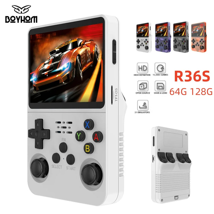 BOYHOM R36S Retro Handheld Game Console – Open Source Linux, 3.5" IPS Display, 10,000 Games (64GB/128GB) - Samanta Factory