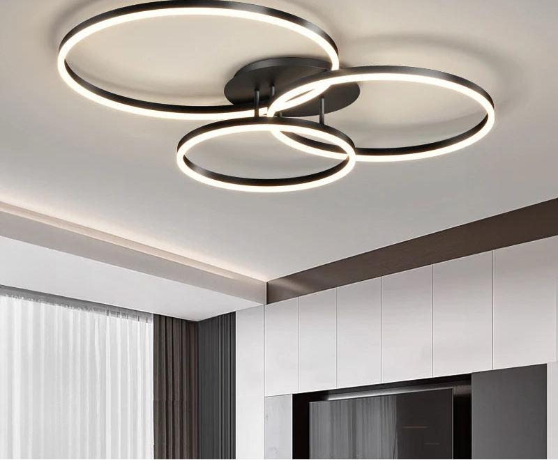 LED Ceiling Light – Art Deco Aluminum Design with Dimmable LED Bulbs