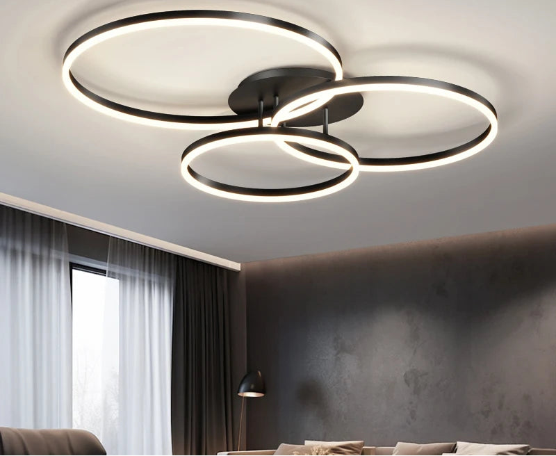 LED Ceiling Light – Art Deco Aluminum Design with Dimmable LED Bulbs