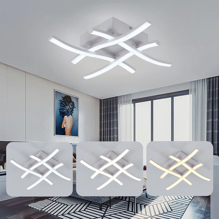 Modern LED Ceiling Light – 24W Surface-Mounted Fixture with 3-Color Modes - Samanta Factory