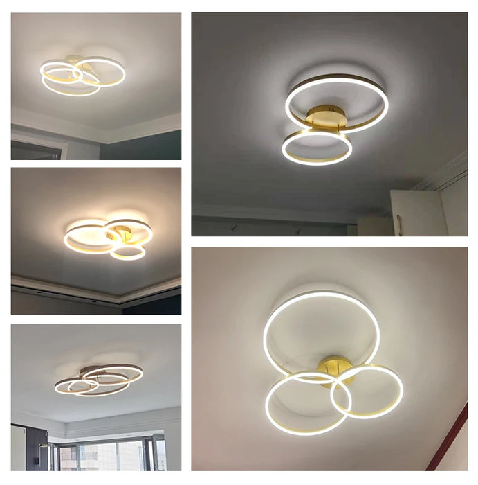Modern LED Chandelier – Dimmable Semi-Flush Mount with Remote Control