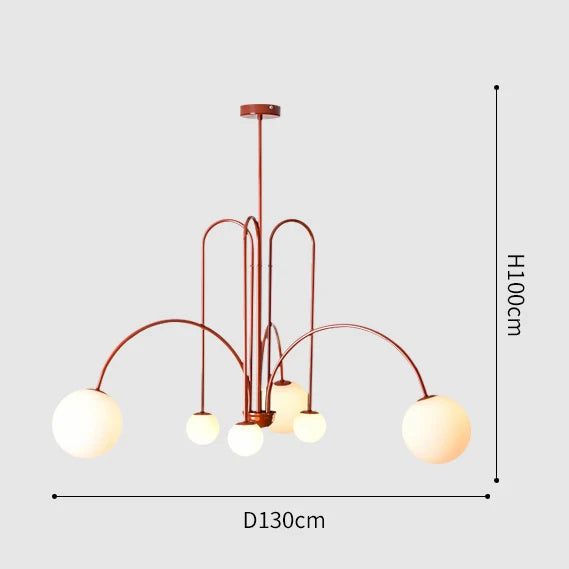Modern LED Chandelier – Frosted Glass Pendant Light for Elegant Interiors