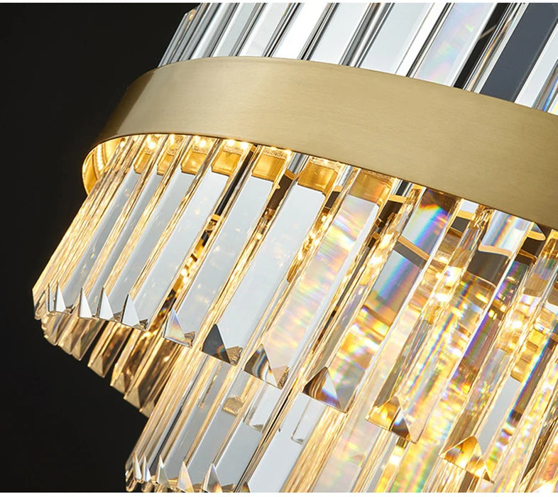 Modern Luxury LED Crystal Chandelier – Dimmable Remote-Controlled Ceiling Light