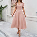 Junior Y2K Midi Dress – Puff Sleeves & Slim A-Line Silhouette - Samanta Factory