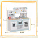 Kids Wooden Play Kitchen Set – Realistic Toddler Kitchen with Lights, Sounds & Accessorie - Samanta Factory