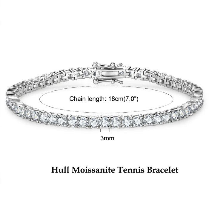 Luxury D Color Round Cut Bracelet for Men & Women - Samanta Factory