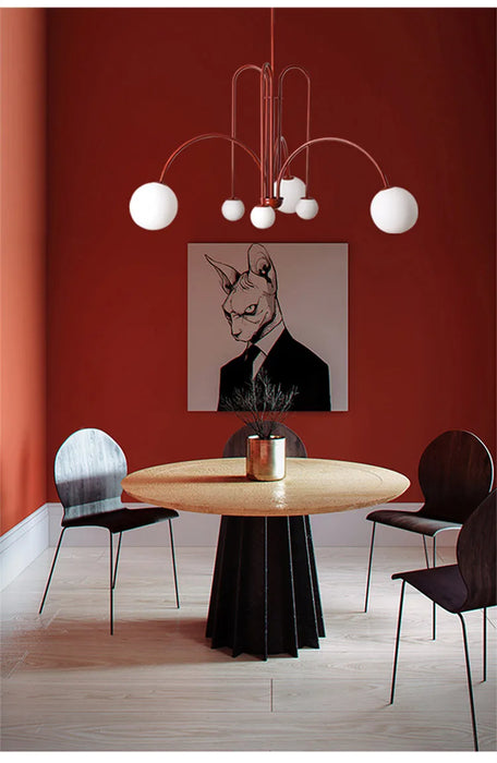 Modern LED Chandelier – Frosted Glass Pendant Light for Elegant Interiors