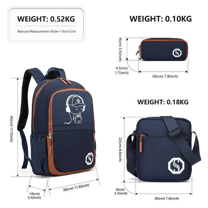 Luminous School Backpack Set – 3-in-1 Glow-in-the-Dark Bag with Laptop Compartment & Accessories - Samanta Factory