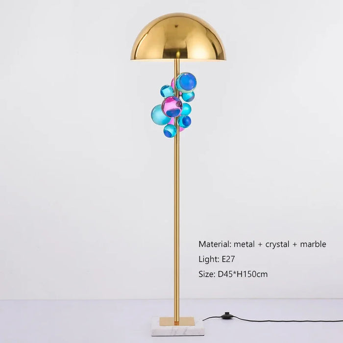 Art Deco Mushroom Lamp – Colourful Glass Globe Design for Table & Floor Lighting