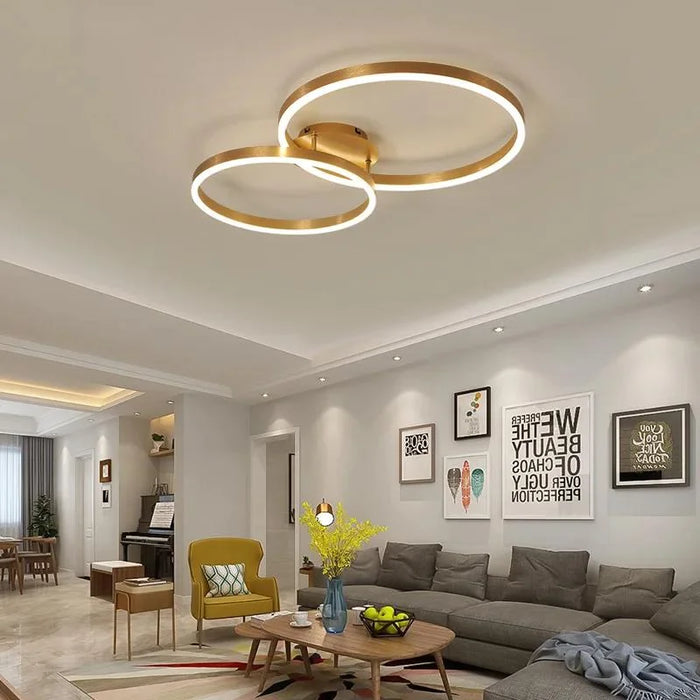 Modern LED Chandelier – Dimmable Semi-Flush Mount with Remote Control