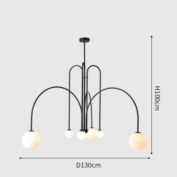 Modern LED Chandelier – Frosted Glass Pendant Light for Elegant Interiors