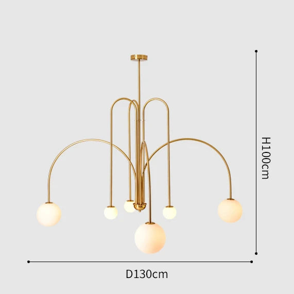 Modern LED Chandelier – Frosted Glass Pendant Light for Elegant Interiors