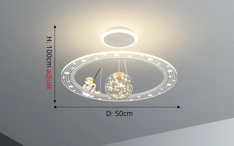 Modern Flush Mount LED Chandelier – Remote-Control Dimmable Ceiling Light