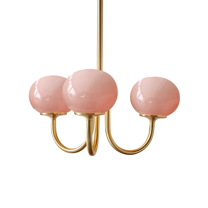 Nordic Pink Bedroom Lamp – Warm Romantic Bauhaus Chandelier