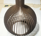  Wooden Pendant Light with Bamboo Shade and Dimmable LED