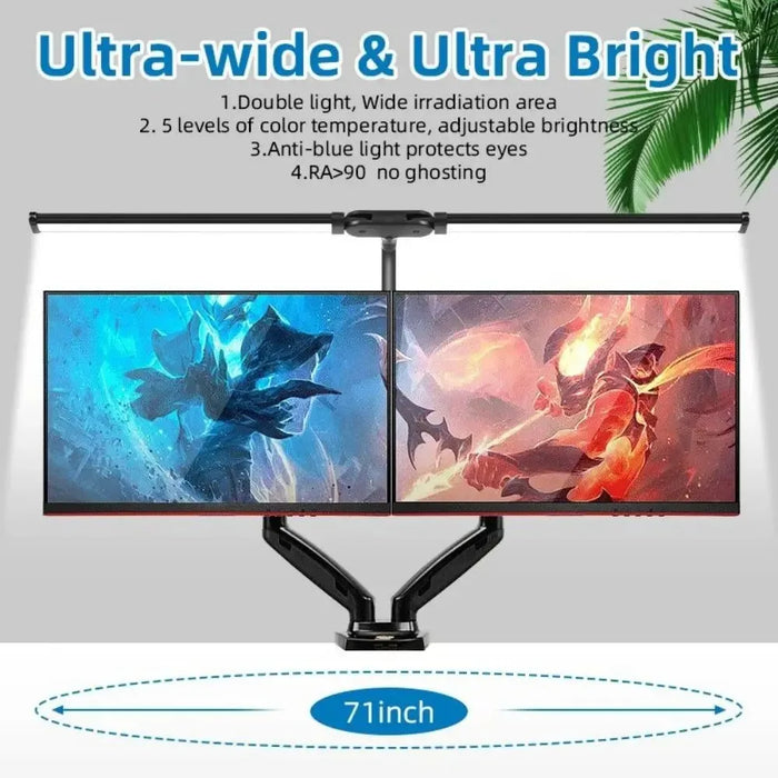 Double-Head LED Desk Lamp – Wide, Adjustable Lighting with 10 Brightness Levels - Samanta Factory