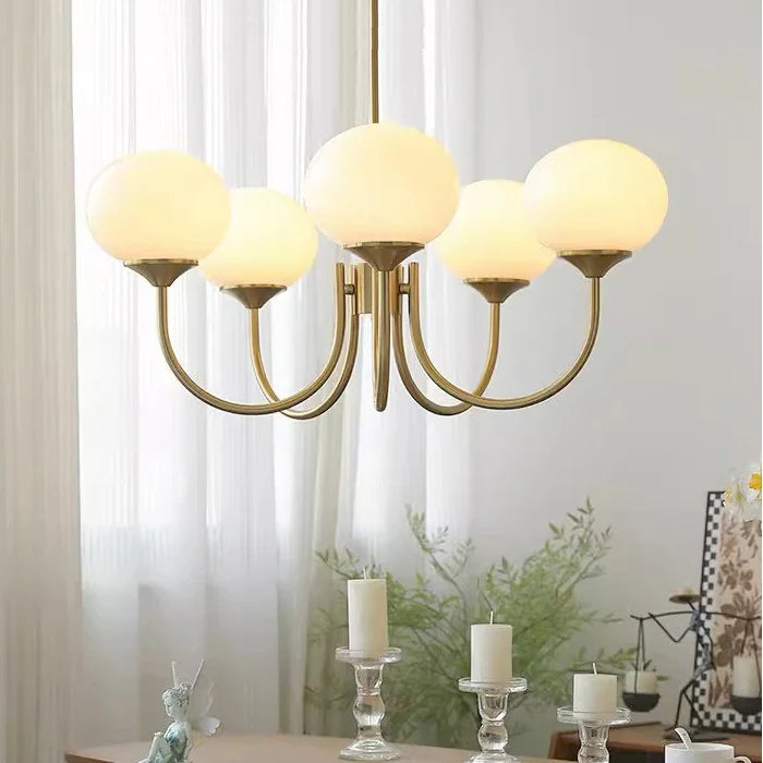 Nordic Pink Bedroom Lamp – Warm Romantic Bauhaus Chandelier