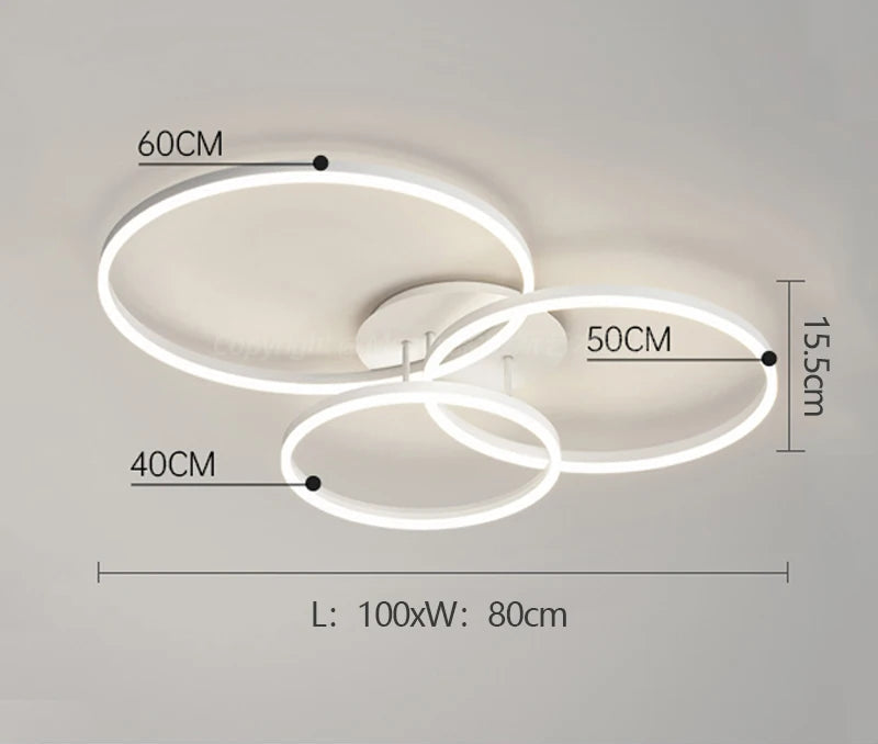 LED Ceiling Light – Art Deco Aluminum Design with Dimmable LED Bulbs