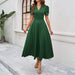 Junior Y2K Midi Dress – Puff Sleeves & Slim A-Line Silhouette - Samanta Factory