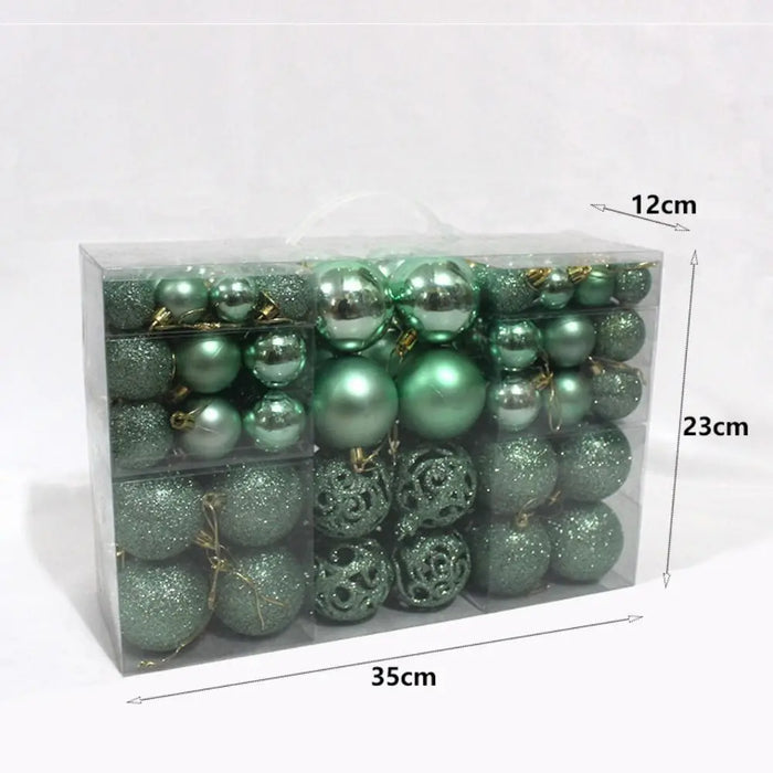 Christmas Ball Ornament Set – 100PCS Plastic Baubles in 18 Colours