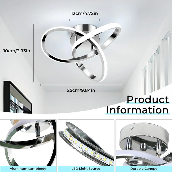 Modern LED Ceiling Light – Stepless Dimmable with Iron & Acrylic Design