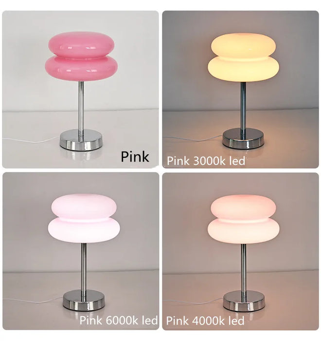 Modern Stained Glass Table Lamp – Touch Control LED Bedside Lighting