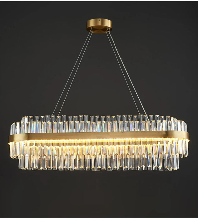Modern Luxury LED Crystal Chandelier – Dimmable Remote-Controlled Ceiling Light